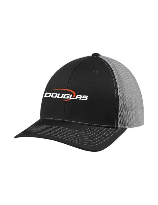 Richardson Adjustable Snapback Original 112 Trucker Cap Black w/Charcoal Mesh w/Douglas Machine Logo