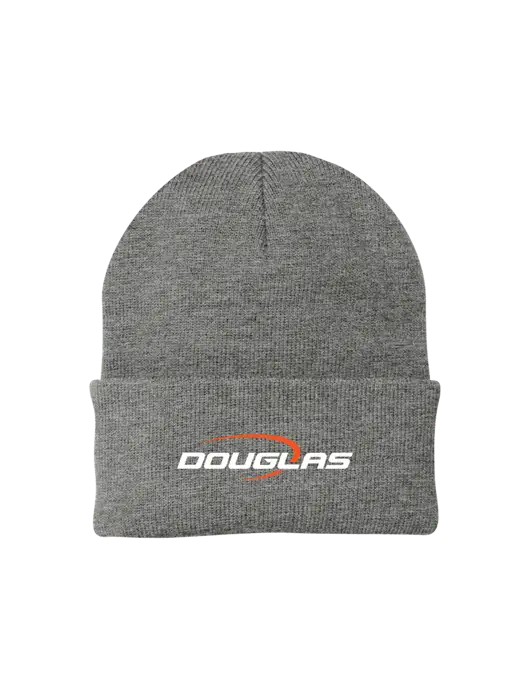 Medium Grey Heather Knit Cap w/Douglas Machine Logo