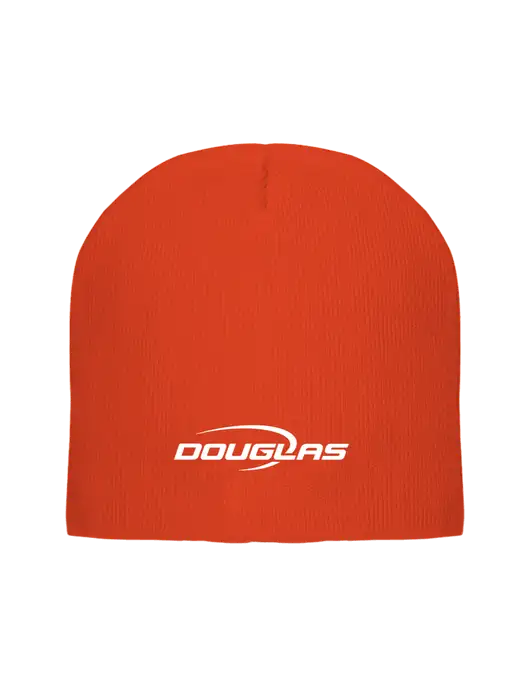 Safety Orange Element Knit Beanie w/Douglas Machine Logo