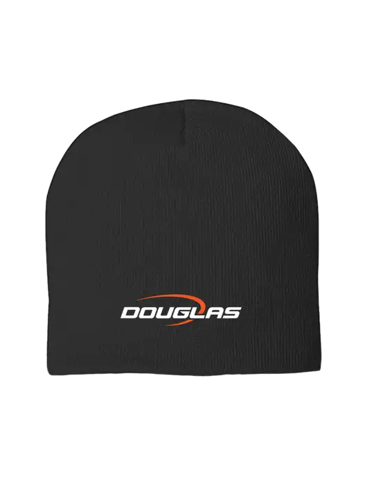 Solid Black Element Knit Beanie w/Douglas Machine Logo