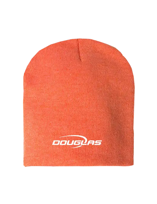 Orange Heather Element Knit Beanie w/Douglas Machine Logo