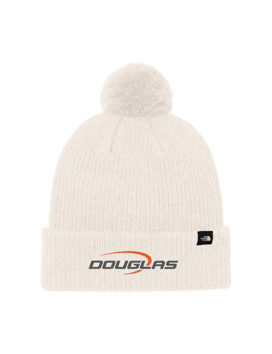 The North Face Ivory Pom Beanie w/Douglas Machine Logo