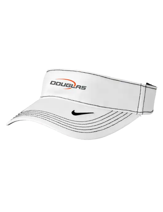 Nike White Dri-FIT Ace Visor w/Douglas Machine Logo