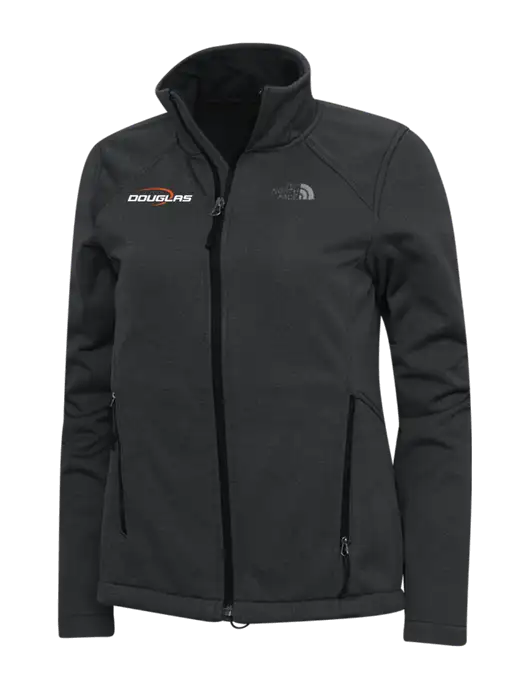North Face Dark Grey Heather Womens Ridgewall Soft Shell Jacket w/Douglas Machine Logo
