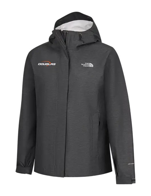 The North Face Womens Dark Grey Heather DryVent Rain Jacket w/Douglas Machine Logo