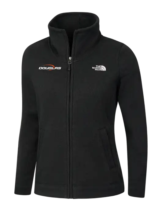 North Face Womens Black Heather Sweater Fleece Jacket w/Douglas Machine Logo