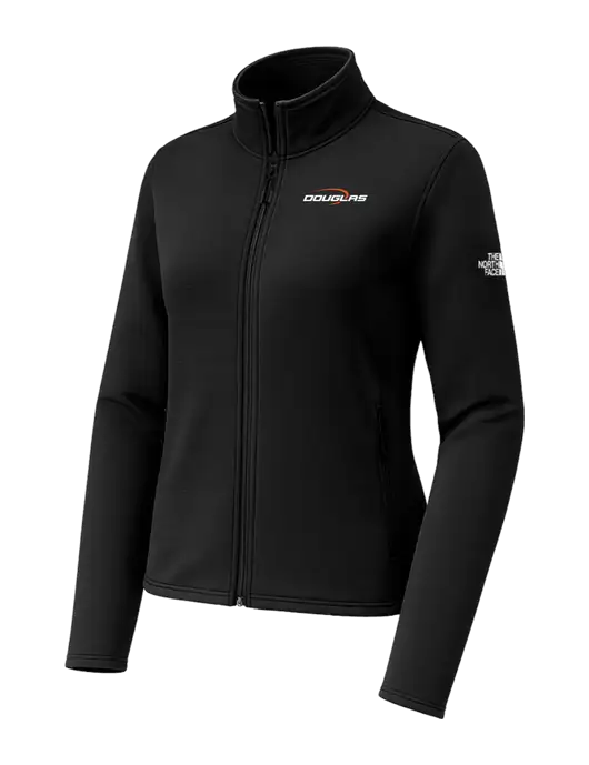 The North Face Womens Aim Full-Zip Black Fleece Jacket w/Douglas Machine Logo