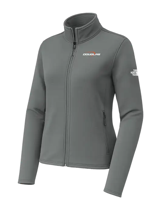 The North Face Womens Aim Full-Zip Dark Medium Grey Fleece Jacket w/Douglas Machine Logo