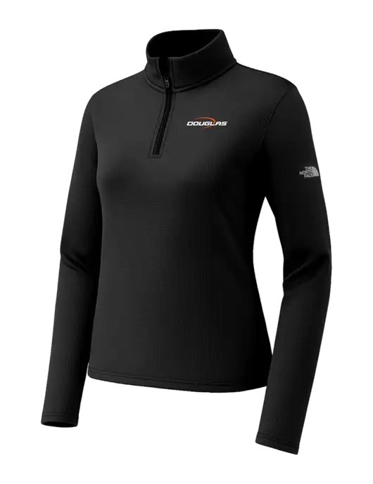 The North Face Womens Aim 1/4-Zip Black Fleece w/Douglas Machine Logo