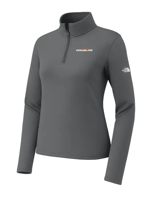 The North Face Womens Aim 1/4-Zip Dark Medium Grey Fleece w/Douglas Machine Logo
