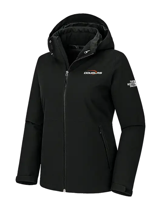 The North Face Womens Castle Valley Triclimate 3-in-1 Black Jacket w/Douglas Machine Logo, Douglas Machine Logo