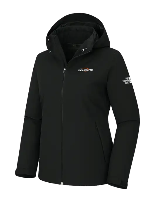 The North Face Womens Castle Valley Triclimate 3-in-1 Black Jacket w/Douglas Machine Logo, Douglas Machine Logo