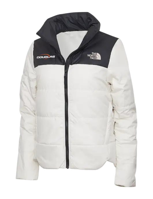 North Face Womens Vintage White Everyday Insulated Jacket w/Douglas Machine Logo