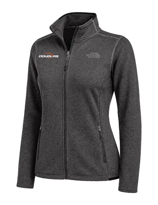 The North Face Womens Dark Grey Heather Skyline Full-Zip Fleece Jacket w/Douglas Machine Logo