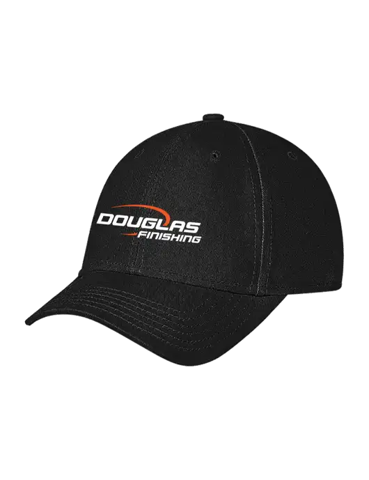 Black Structured Soft Snap Closure Hook & Loop Cap w/Douglas Finishing Logo