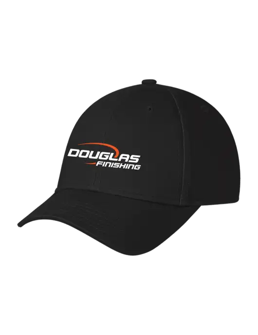 Black Structured Cap Hook & Loop w/Douglas Finishing Logo