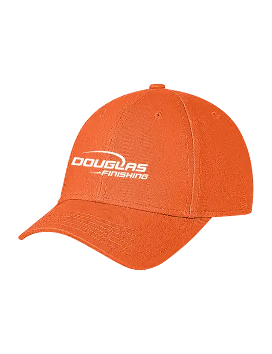 Orange Structured Soft Snap Closure Hook & Loop Cap w/Douglas Finishing Logo