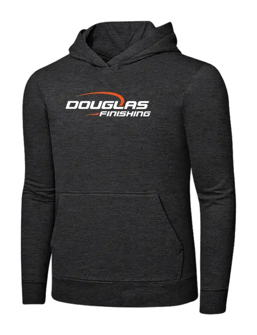 Dark Heather Grey 7.8 oz Ring Spun Hooded Sweatshirt w/Douglas Finishing Logo
