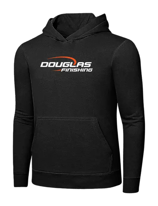 Jet Black 7.8 oz Ring Spun Hooded Sweatshirt w/Douglas Finishing Logo