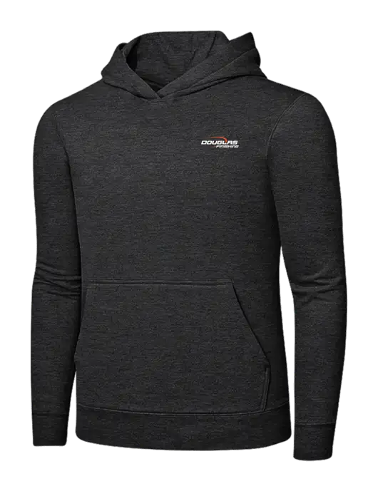 Dark Heather Grey 7.8 oz Ring Spun Hooded Sweatshirt w/Douglas Finishing Logo