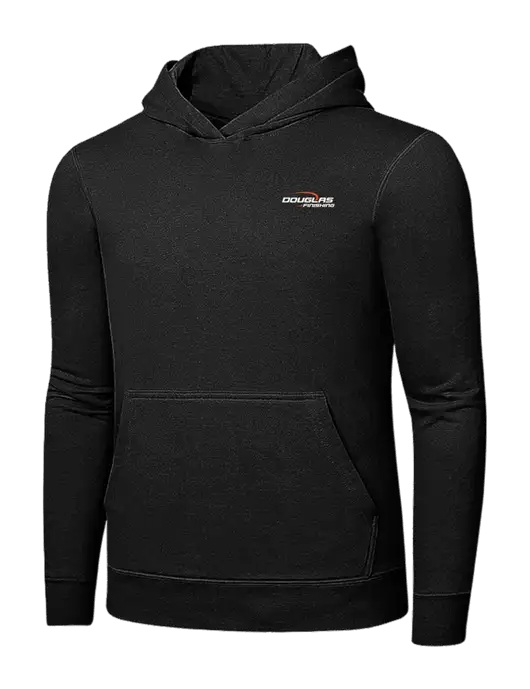 Jet Black 7.8 oz Ring Spun Hooded Sweatshirt w/Douglas Finishing Logo