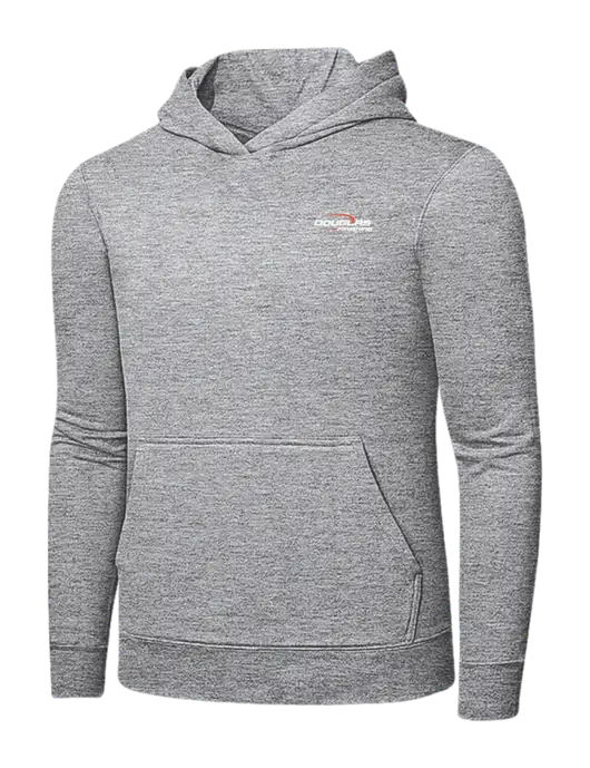 Light Grey Heather 7.8 oz Ring Spun Hooded Sweatshirt w/Douglas Finishing Logo