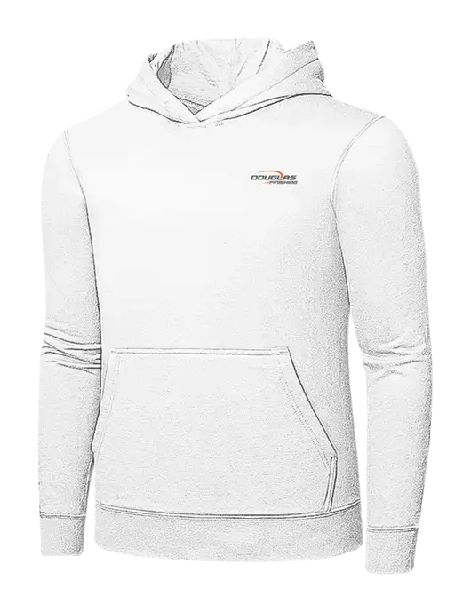 White 7.8 oz Ring Spun Hooded Sweatshirt w/Douglas Finishing Logo