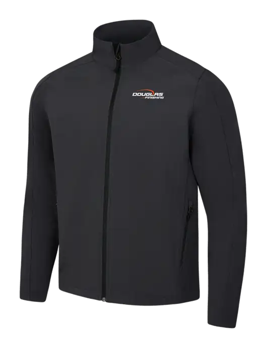 Black Charcoal Heather Core Soft Shell Jacket w/Douglas Finishing Logo