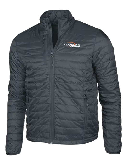 Dark Grey Puffy Packable Jacket w/Douglas Finishing Logo