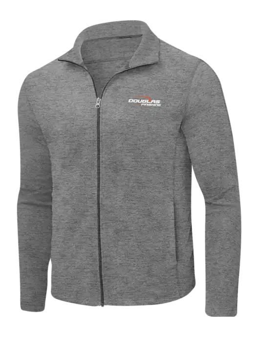 Medium Grey Heather Microfleece Full-Zip Jacket w/Douglas Finishing Logo