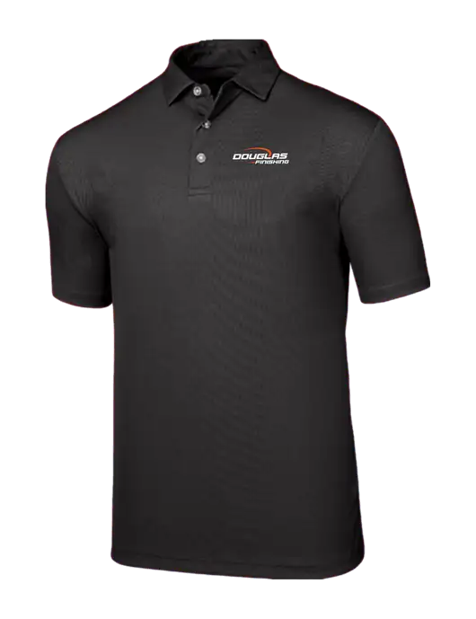 Callaway Birdseye Black Polo w/Douglas Finishing Logo