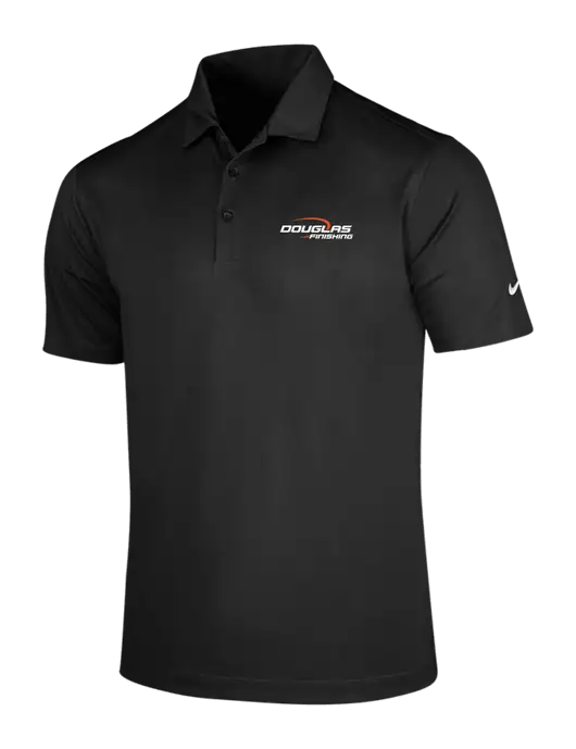 NIKE Black Dri-Fit Vertical Mesh Polo w/Douglas Finishing Logo