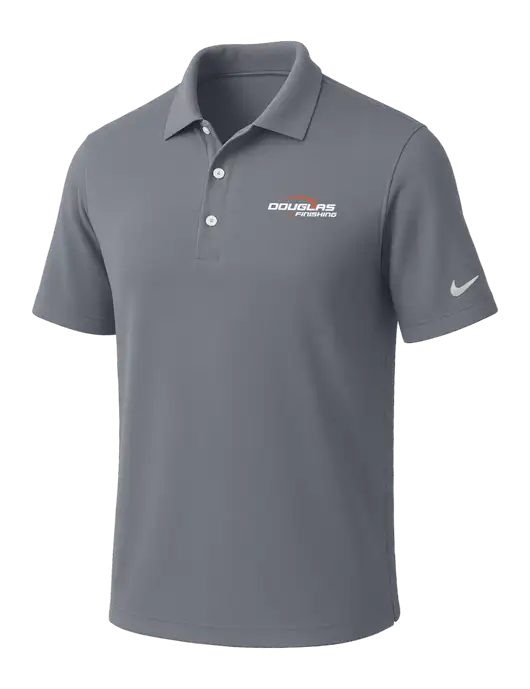 NIKE Medium Grey Dri-Fit Micro Pique Polo w/Douglas Finishing Logo