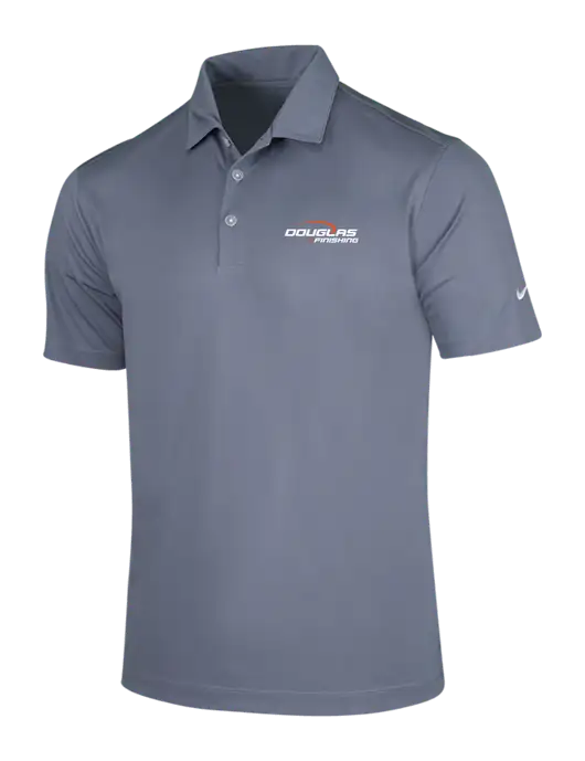 NIKE Medium Grey Dri-Fit Vertical Mesh Polo w/Douglas Finishing Logo