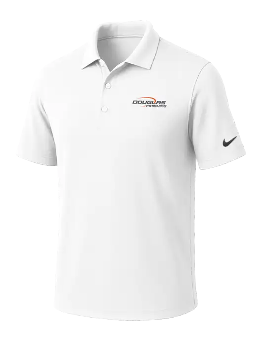 NIKE White Dri-Fit Micro Pique Polo w/Douglas Finishing Logo