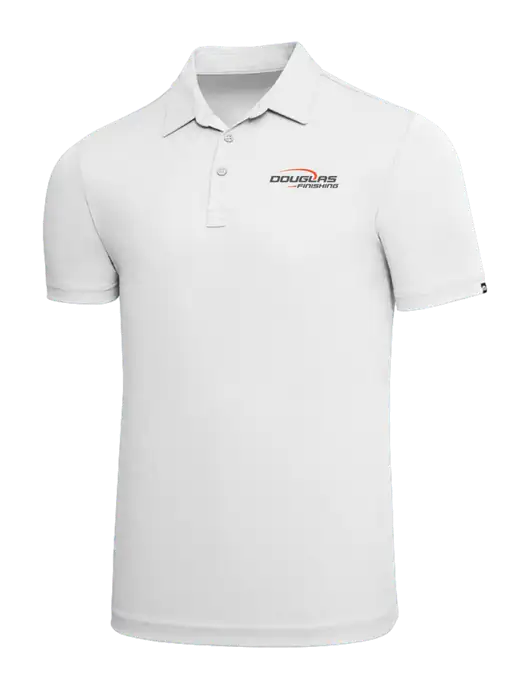 TravisMathew White Solid Oceanside Polo w/Douglas Finishing Logo