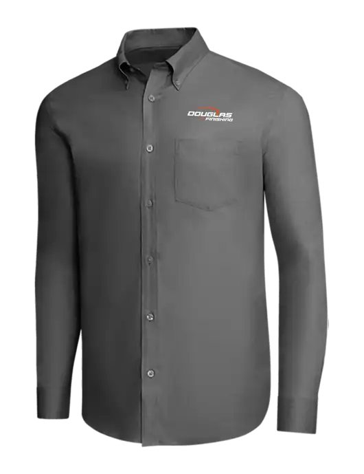 Brooks Brothers Dark Grey Wrinkle-Free Stretch Pinpoint Shirt w/Douglas Finishing Logo