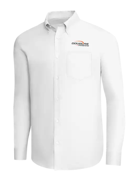Brooks Brothers White Wrinkle-Free Stretch Pinpoint Shirt w/Douglas Finishing Logo