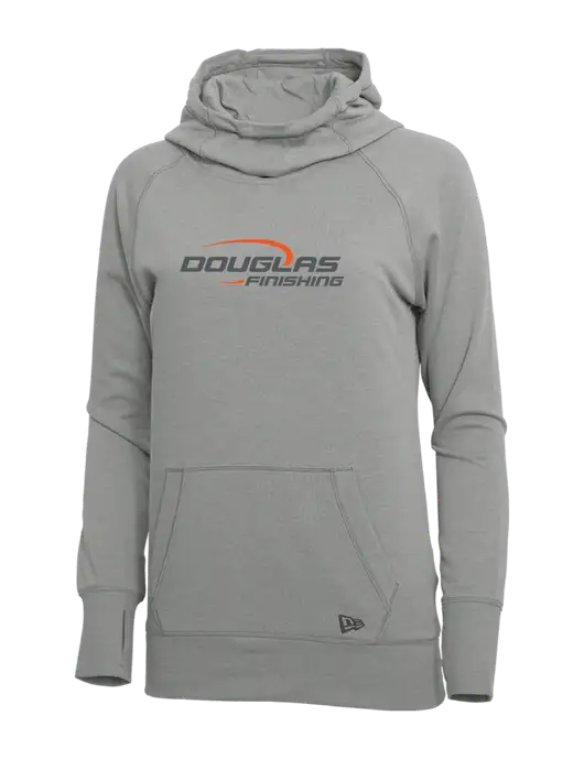 New Era Shadow Grey Heather Womens Tri-Blend Fleece Pullover Hoodie w/Douglas Finishing Logo