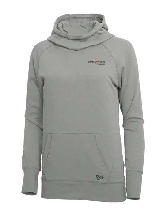 New Era Shadow Grey Heather Womens Tri-Blend Fleece Pullover Hoodie w/Douglas Finishing Logo