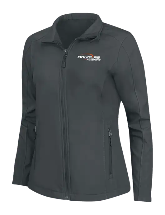 Charcoal Grey Womens Core Soft Shell Jacket w/Douglas Finishing Logo