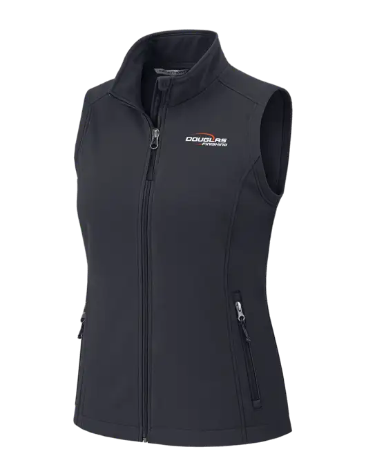 Charcoal Grey Womens Core Soft Shell Vest w/Douglas Finishing Logo