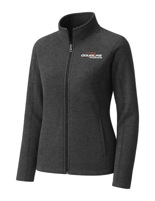 Charcoal Womens Heather Microfleece Full-Zip Jacket w/Douglas Finishing Logo