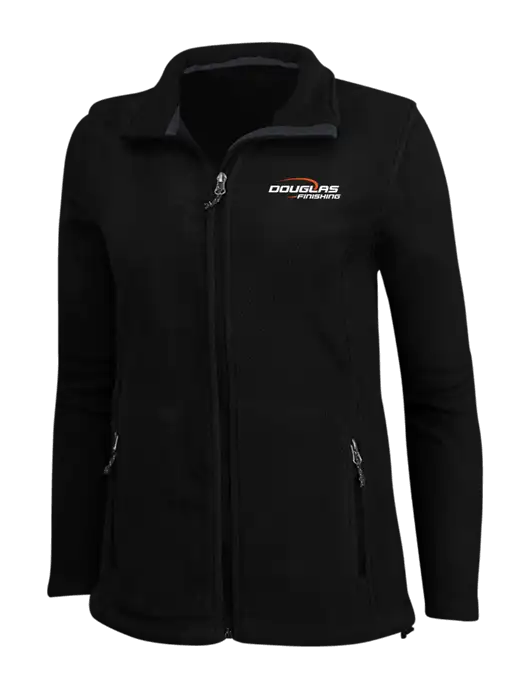 Womens Black Fleece Jacket w/Douglas Finishing Logo