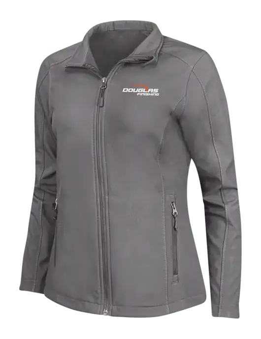 Medium Grey Womens Core Soft Shell Jacket w/Douglas Finishing Logo
