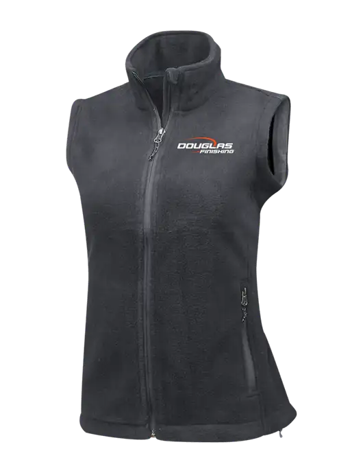 Medium Grey Womens Fleece Vest w/Douglas Finishing Logo