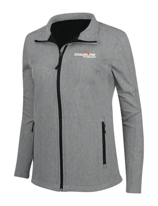 Medium Grey Heather Womens Core Soft Shell Jacket w/Douglas Finishing Logo