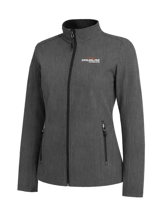Medium Grey Heather Womens Core Soft Shell Jacket w/Douglas Finishing Logo