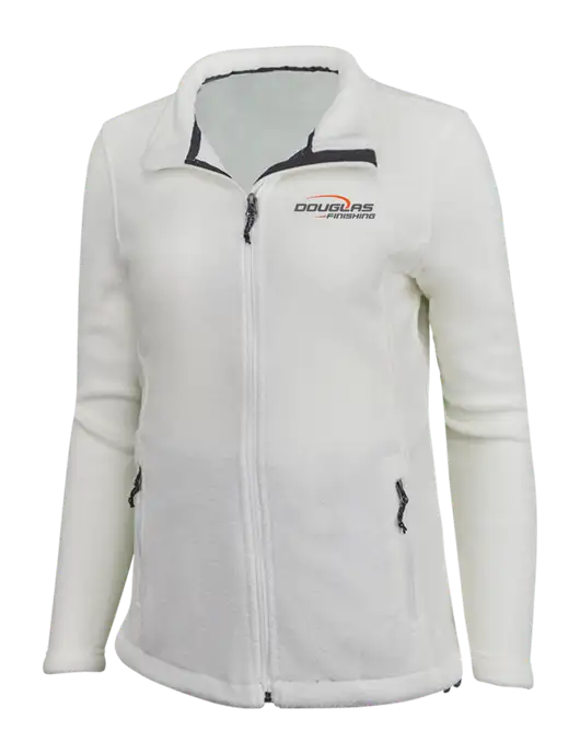 Womens White Fleece Jacket w/Douglas Finishing Logo