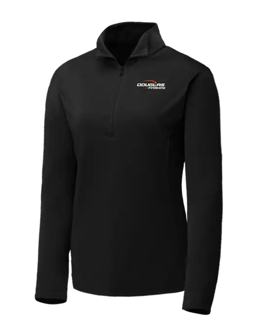 Black Womens Posicharge Competitor ¼ Zip Pullover w/Douglas Finishing Logo